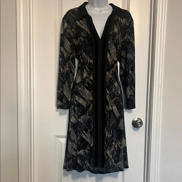 connected apparel | Dresses | Connected Apparel Black And Silver Long  Sleeve Sheath Dress